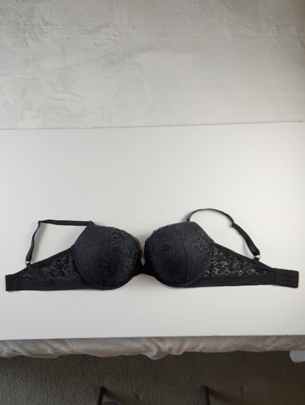 Victoria's Secret Very Sexy Push-Up Bra Black Lace Plus Size 38DD / 38E - Picture 7 of 8